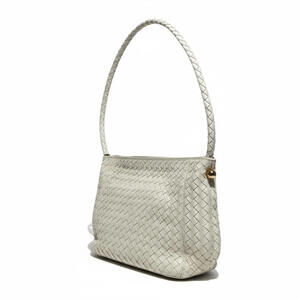 Bottega Veneta - White Woven Leather Shoulder Bag